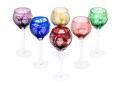 Gorgeous Set Of Six Bohemian Style Cameo Cut Crystal Goblets