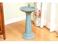 Resin Composite, Bronzed Finished Birdbath