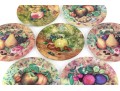 Set Of Seven Email De Limoges Porcelain Fruit Plates