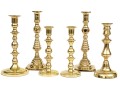 Collection Of Six Baldwin Brass Candlesticks, Including Two Pairs