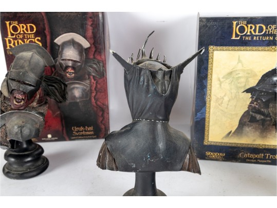 Set Of Three Lord Of The Rings Polystone Busts By Sideshow Weta Collectibles