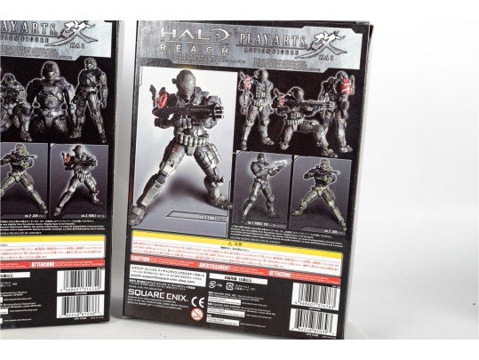 Halo: Reach Play Arts Kai Action Figures By Square Enix – Lot Of 3