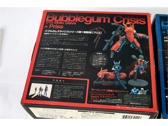 Yamato Bubblegum Crisis 1/15 Moto Slave + Priss & Sylia Boxed Figure Lot (2)