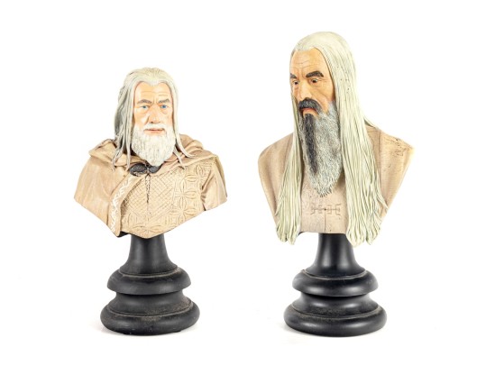 Sideshow Weta “The Lord Of The Rings: The Two Towers” Polystone Busts — Gandalf The White & Saruman The