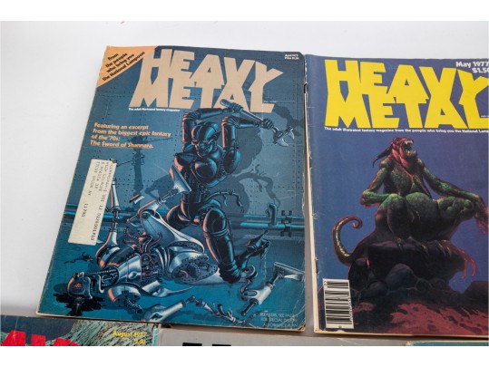 Set Of Eight Early Heavy Metal Magazines, 1977