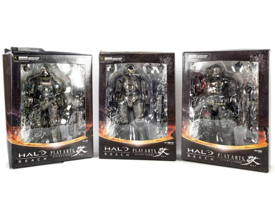 Halo: Reach Play Arts Kai Action Figures By Square Enix – Lot Of 3