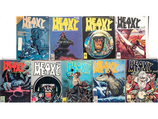 Set Of Eight Early Heavy Metal Magazines, 1977