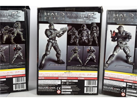 Halo: Reach Play Arts Kai Action Figures By Square Enix – Lot Of 3