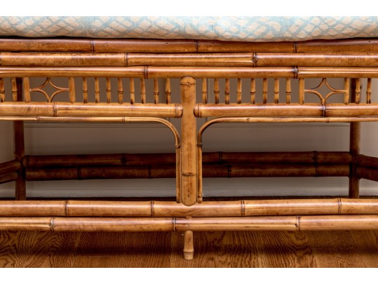 Gorgeous Finely Made Rattan Sofa With Custom Cushions And Accent Pillows