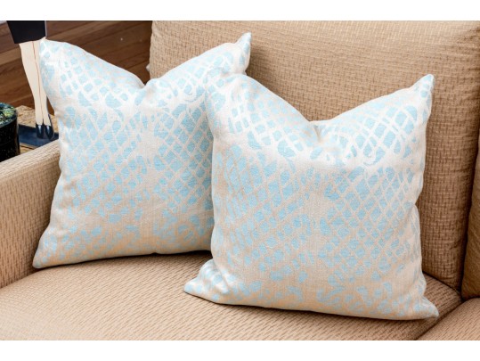 Pair Of Custom High End, Down-filled Accent Pillows