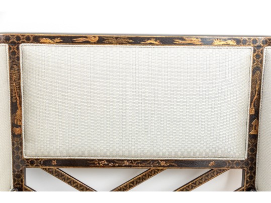 Custom Upholstered Chinoiserie Wing Chairs