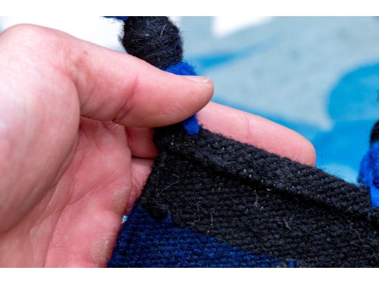 Vintage Hand-Woven Throw Rug Or Wall Hanging