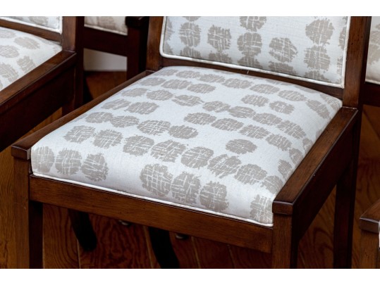 Set Of Six Custom Upholstered Regency Style Klismos Side Chairs