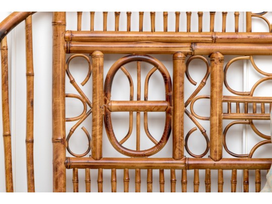 Gorgeous Finely Made Rattan Sofa With Custom Cushions And Accent Pillows