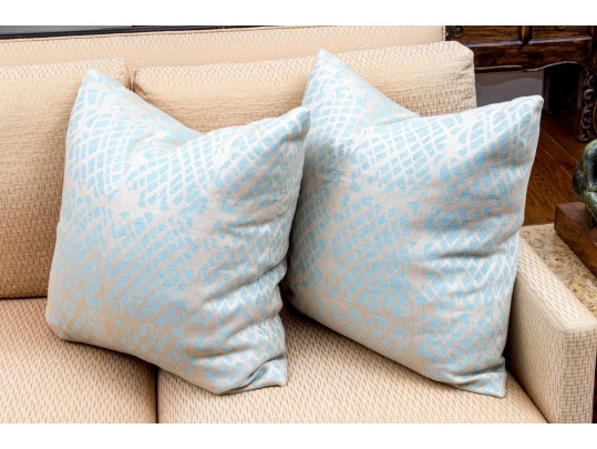 Pair Of High End Custom Down-Filled Pillows