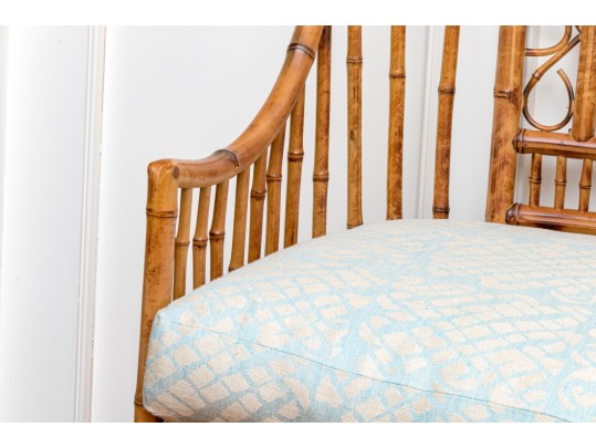 Gorgeous Finely Made Rattan Sofa With Custom Cushions And Accent Pillows