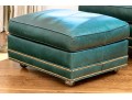 Hancock & Moore Green Leather Upholstered Club Chair With Ottoman