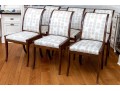 Set Of Six Custom Upholstered Regency Style Klismos Side Chairs
