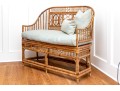Gorgeous Finely Made Rattan Sofa With Custom Cushions And Accent Pillows
