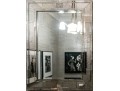 Antiqued Mirror-Tiled Geometric Patterned Framed Wall Mirror