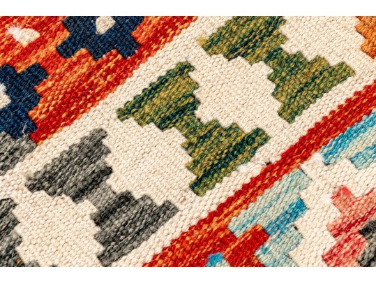 Hand Woven Wool Pakistan Kilim, 3'-11