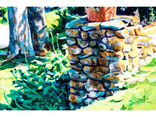 Heather Hedin Peacock (American, 20th-21st C.) Two Acrylics On Board, Floral Compositions