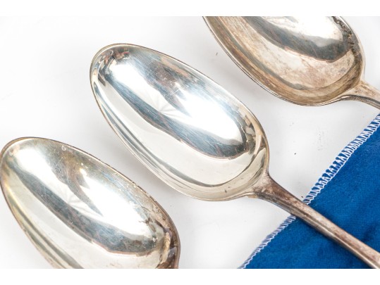 Three English Georgian Sterling Silver Tablespoons 8.085 Troy Ozs. 