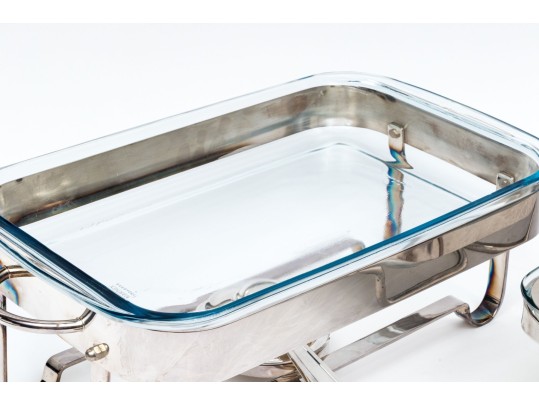 Set Of Two Stainless Chafing Dishes 