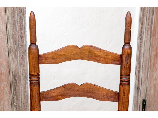 New England Maple Queen Anne Ladder Back Side Chair, 18th Century