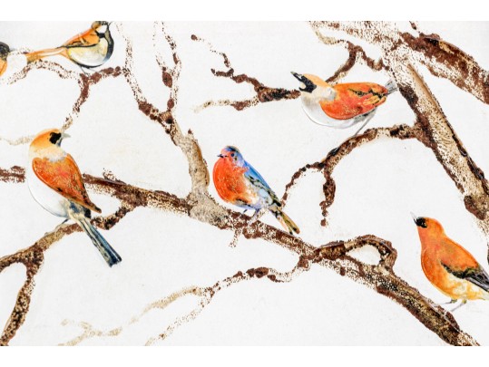 Charming Embellished Giclee Print On Canvas, 