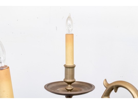 Substantial Brass Six Light Chandelier