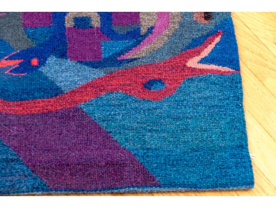 Hand Woven Post Modern Wool Tapestry, 6'-2