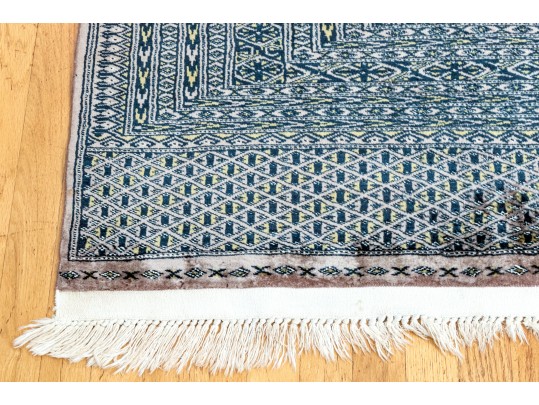 Signed Quality Hand-Knotted Wool Bokhara-Style Carpet, 9'-3 1/2