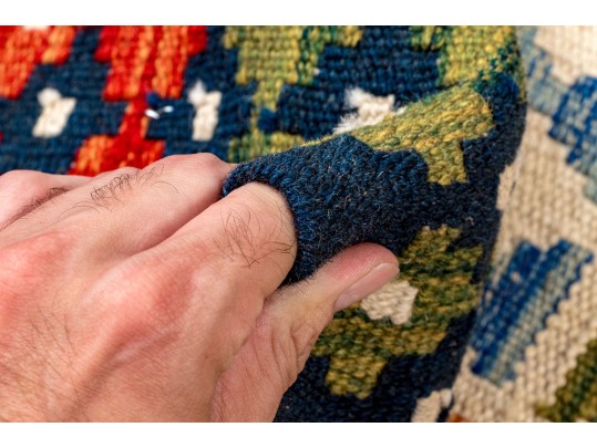 Hand Woven Wool Pakistan Kilim, 3'-11