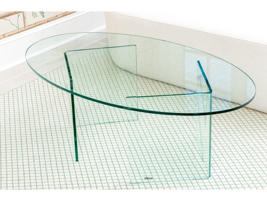 Glamorous Glass Double Pedestal Coffee Table