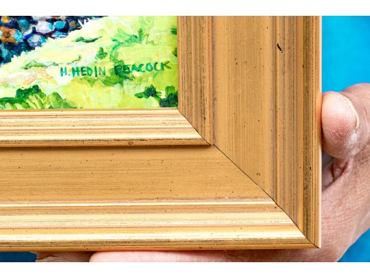 Heather Hedin Peacock (American, 20th-21st C.) Two Acrylics On Board, Floral Compositions