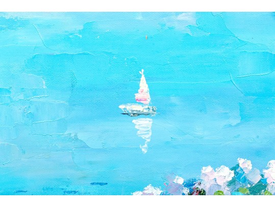 Signed Oil On Canvas, Sailing In Summer