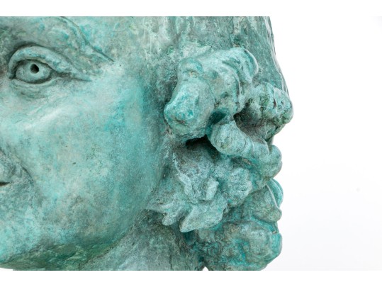 Painted Bronze Bust In The Manner Of Jacob Epstein (American-British, 1880-1959) 