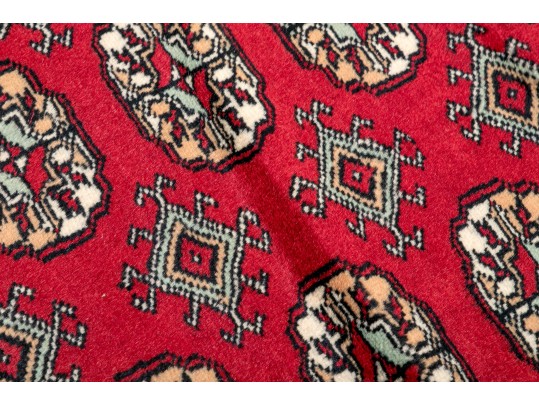 Hand Knotted Wool Pakistan Bokara Mat, 3'-1