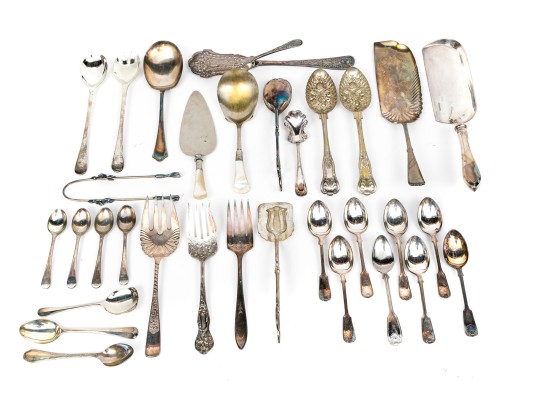 32 Pieces Of Premium, Silver Plate, Mostly Serving Pieces