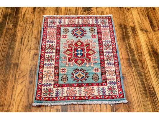 Hand Knotted Wool Pakistan Kazak Mat, 2' X 3', New