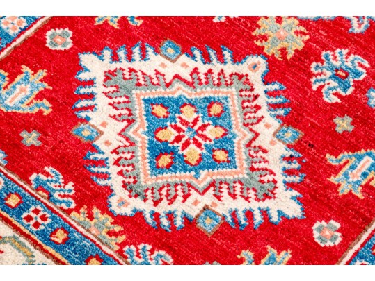 Hand-knotted Wool Pakistan Kazak Runner, 6'-5