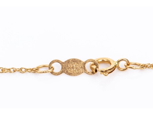 14k Yellow Gold Round Diamond Solitaire Pendant, App. 0.50 CTS, With Chain