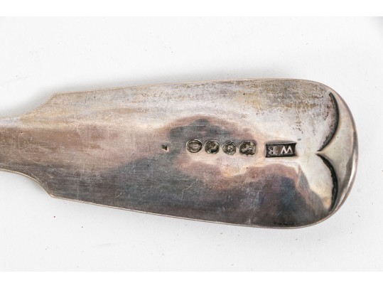 Three Antique English Sterling Silver Serving Forks And Spoon    13.330 Troy Ozs. 