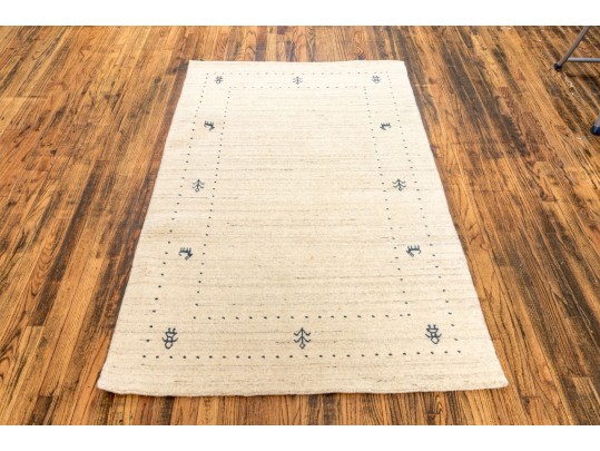 Plush Hand Woven Wool Indian Gabbeh Lori Accent Carpet, 5'-11