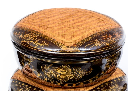 Japanese Set Of Ten Laquered Nesting Boxes With Lids