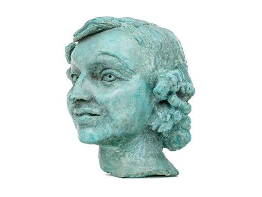 Painted Bronze Bust In The Manner Of Jacob Epstein (American-British, 1880-1959) 