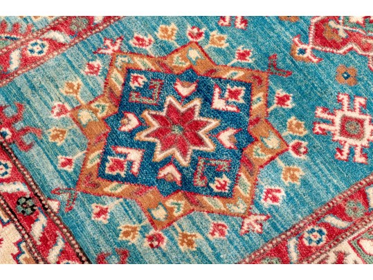 Hand Knotted Wool Pakistan Kazak, 3'-10