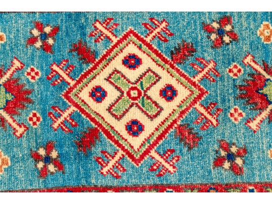 Hand Knotted Wool Pakistan Kazak Mat, 2' X 3', New