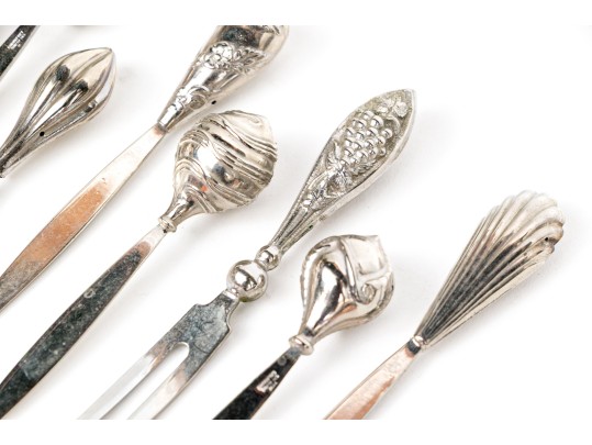 Collection Of 13 Vintage Sterling Silver Hors D'Oeuvres Serving Picks     2.005 Troy Ozs. 
